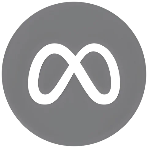 Round Meta Logo Black and White | Grey